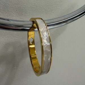 kate spade Gold-Tone Bangle with Pearl Inlay
